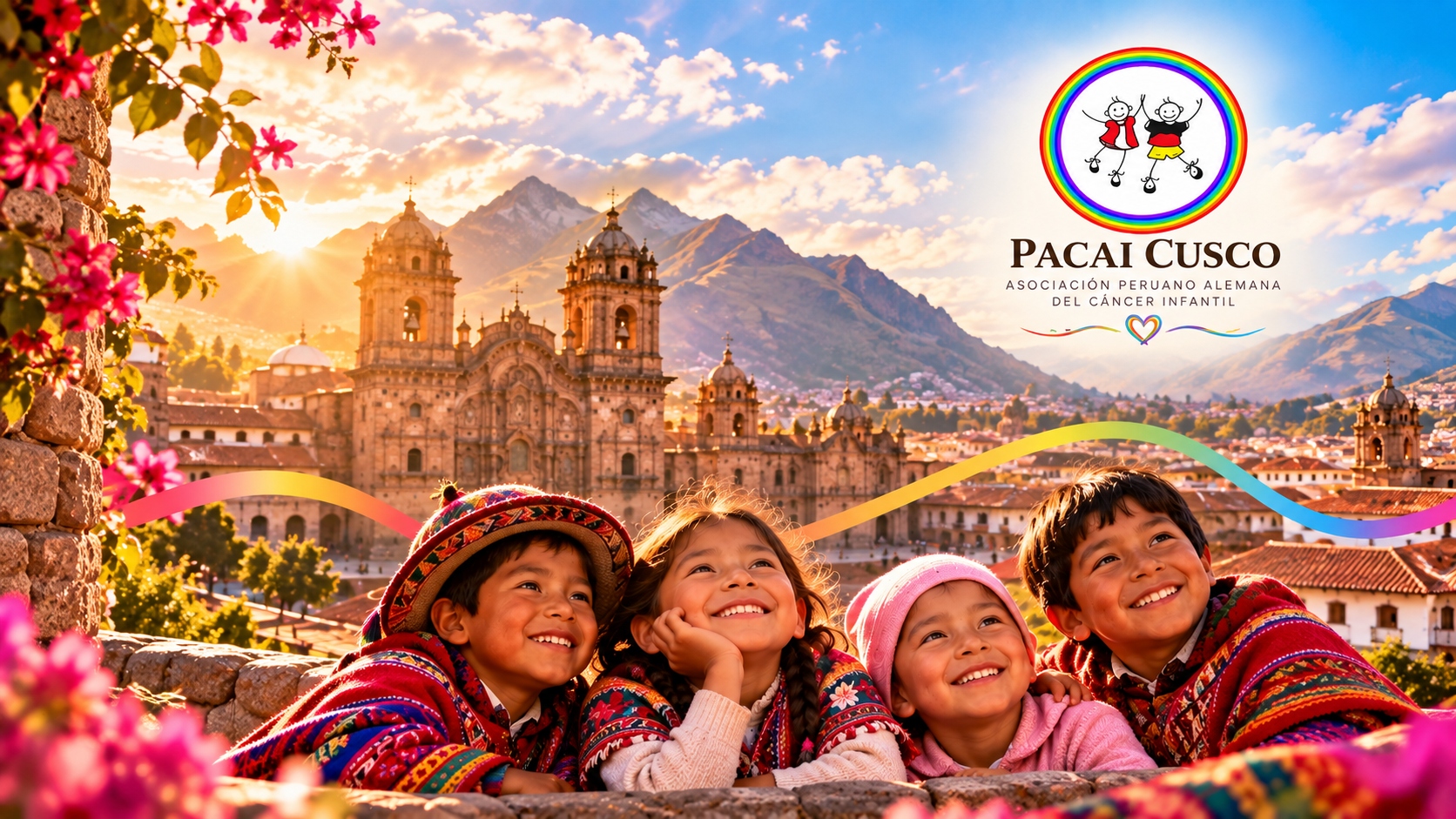 Niños y voluntarios de la Asociación PACAI Cusco